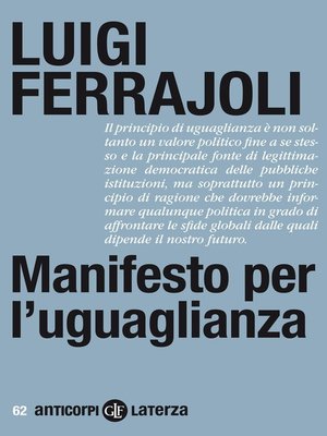 cover image of Manifesto per l'uguaglianza
